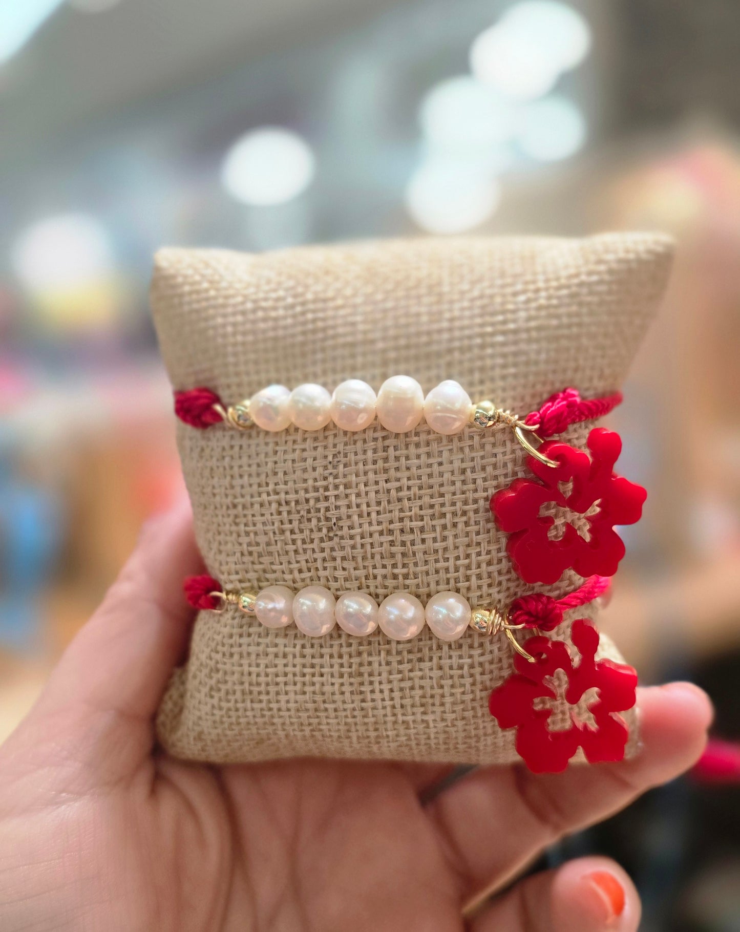 Pulsera Perla Hilo Rojo