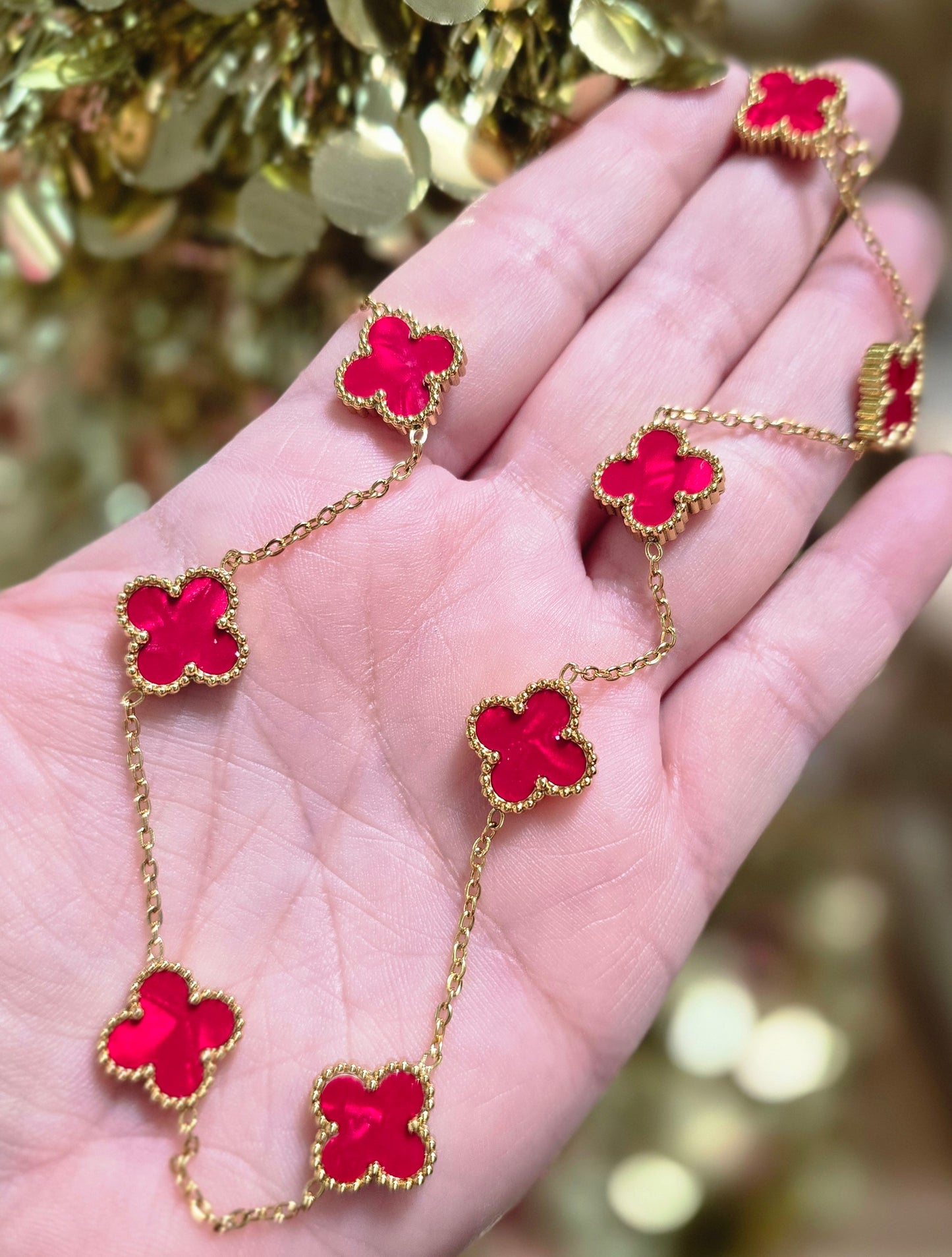 Collar Clover Rojo