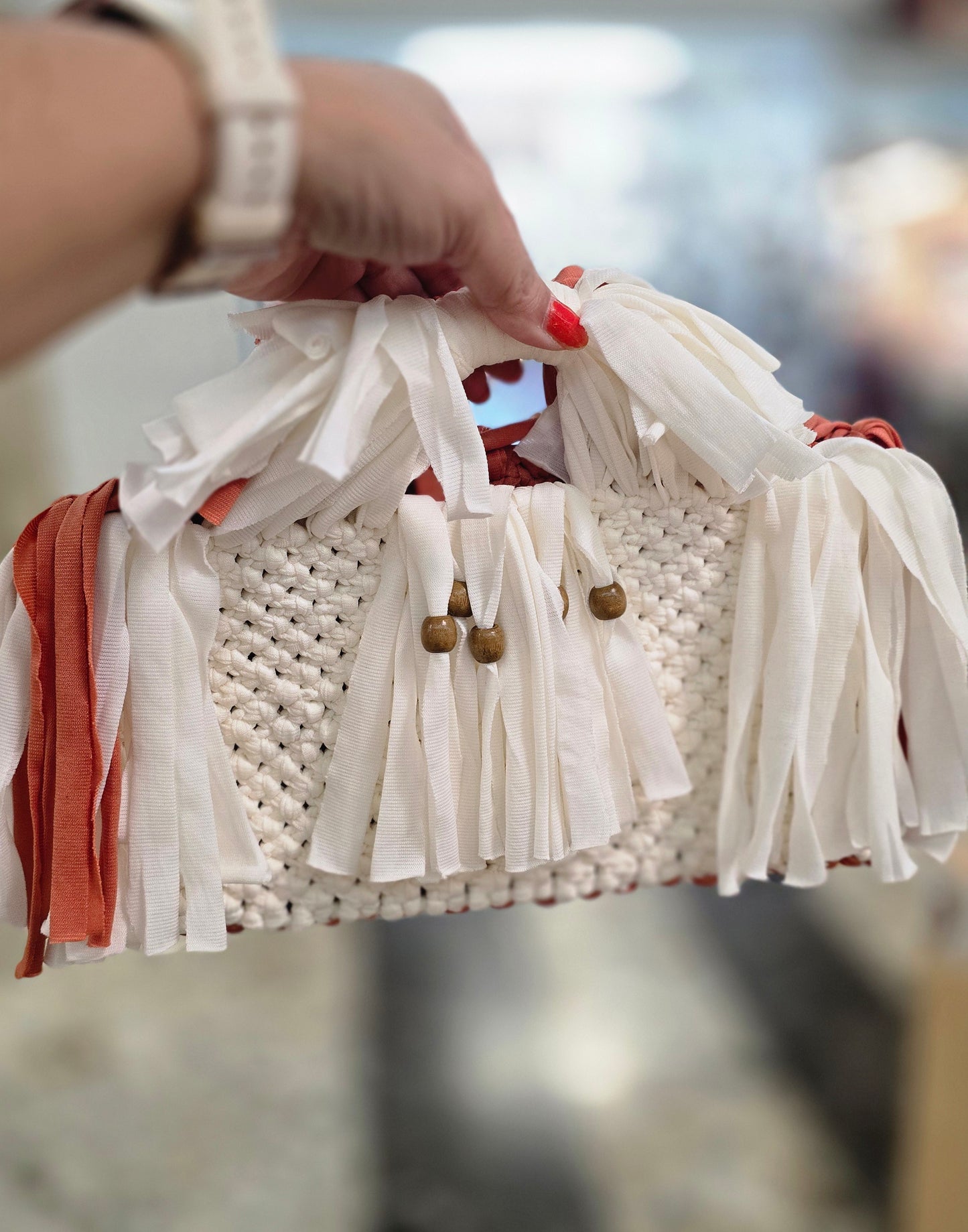 100% a mano Macrame Cartera