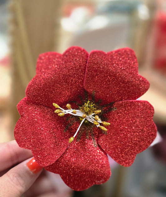 Amapola para el pelo con brillo