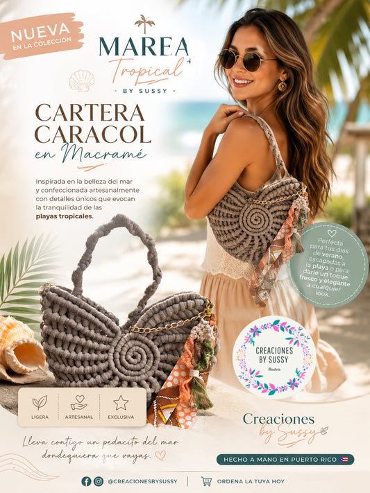 Cartera Caracol Macrame Grande
