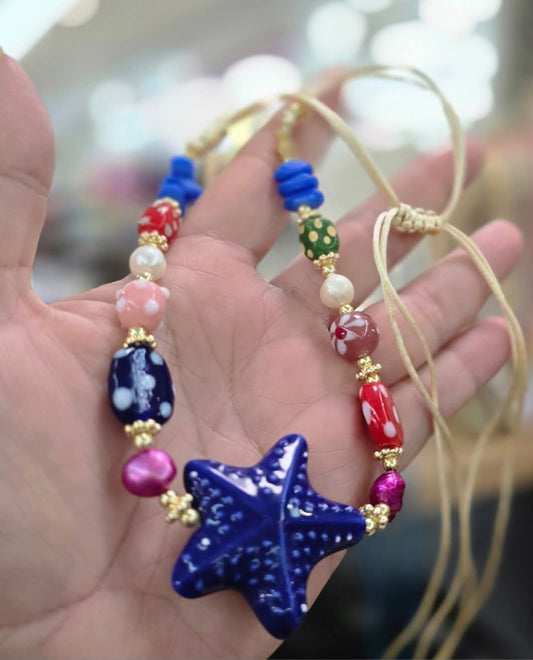 Estrella mar azul collar ajustable