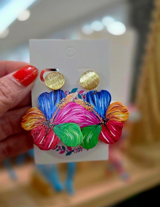 Amapola multicolor aretes