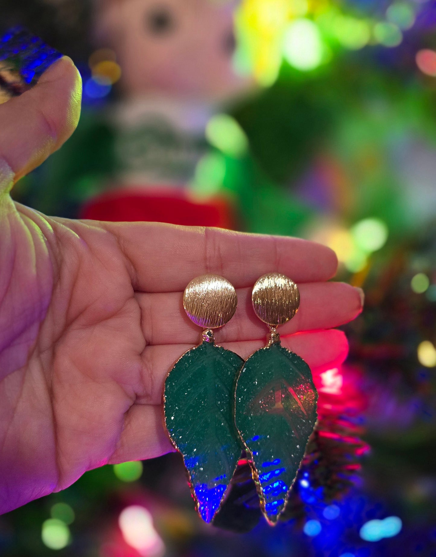 Hoja de Navidad Aretes