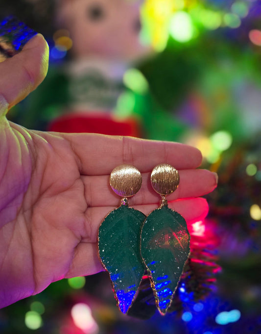 Hoja de Navidad Aretes