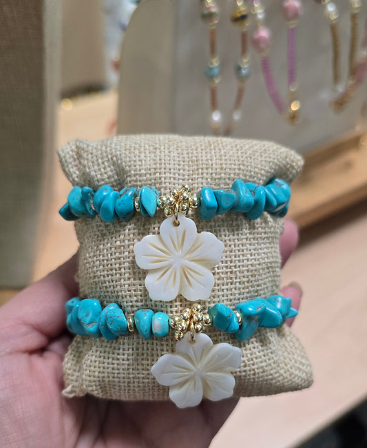 Turquesa FLor Pulseras