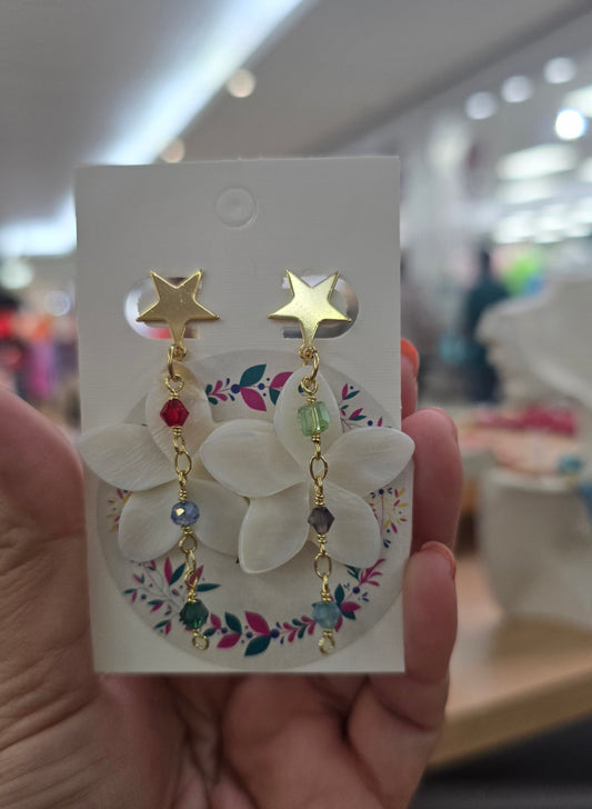Flores Nácar Aretes