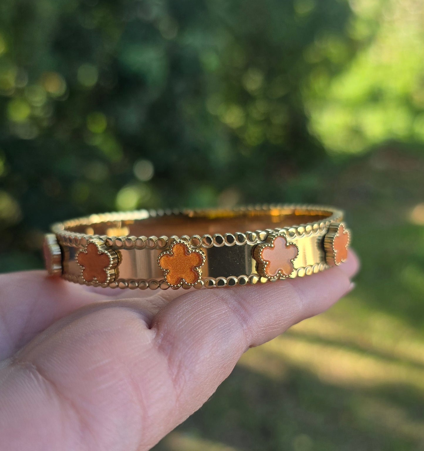 Clover bangle anaranjado