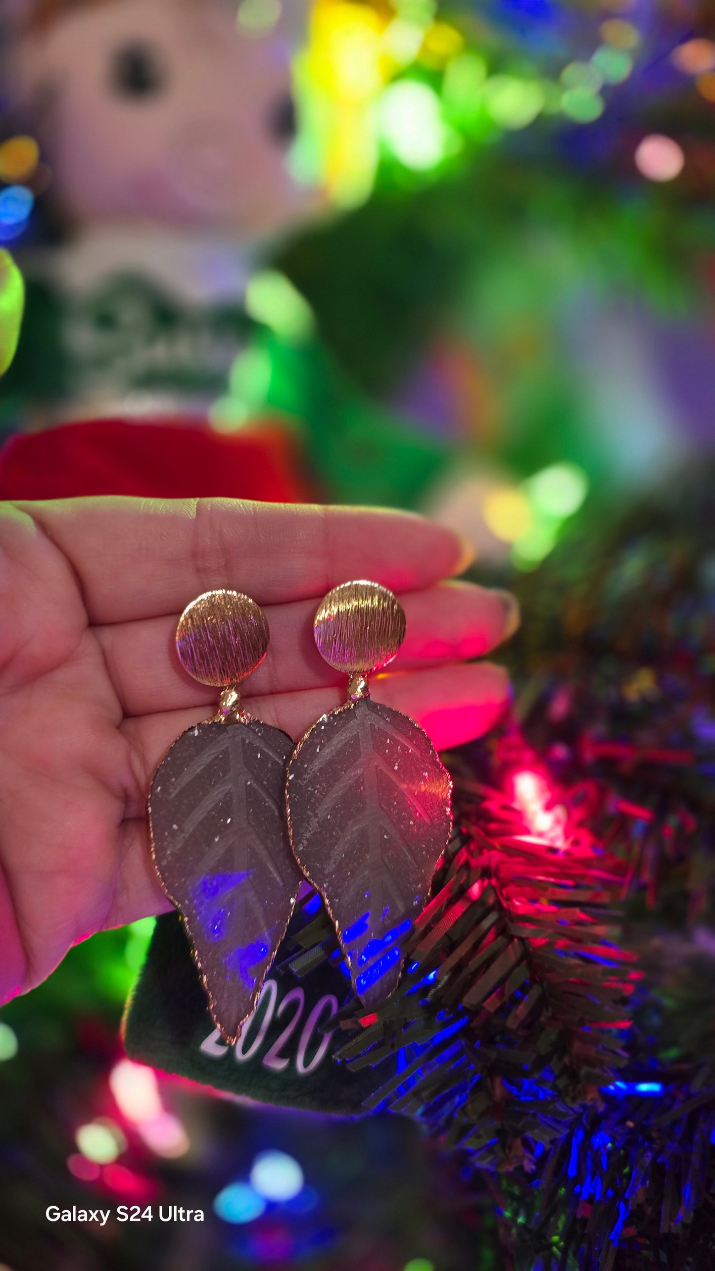 Hoja de Navidad Aretes